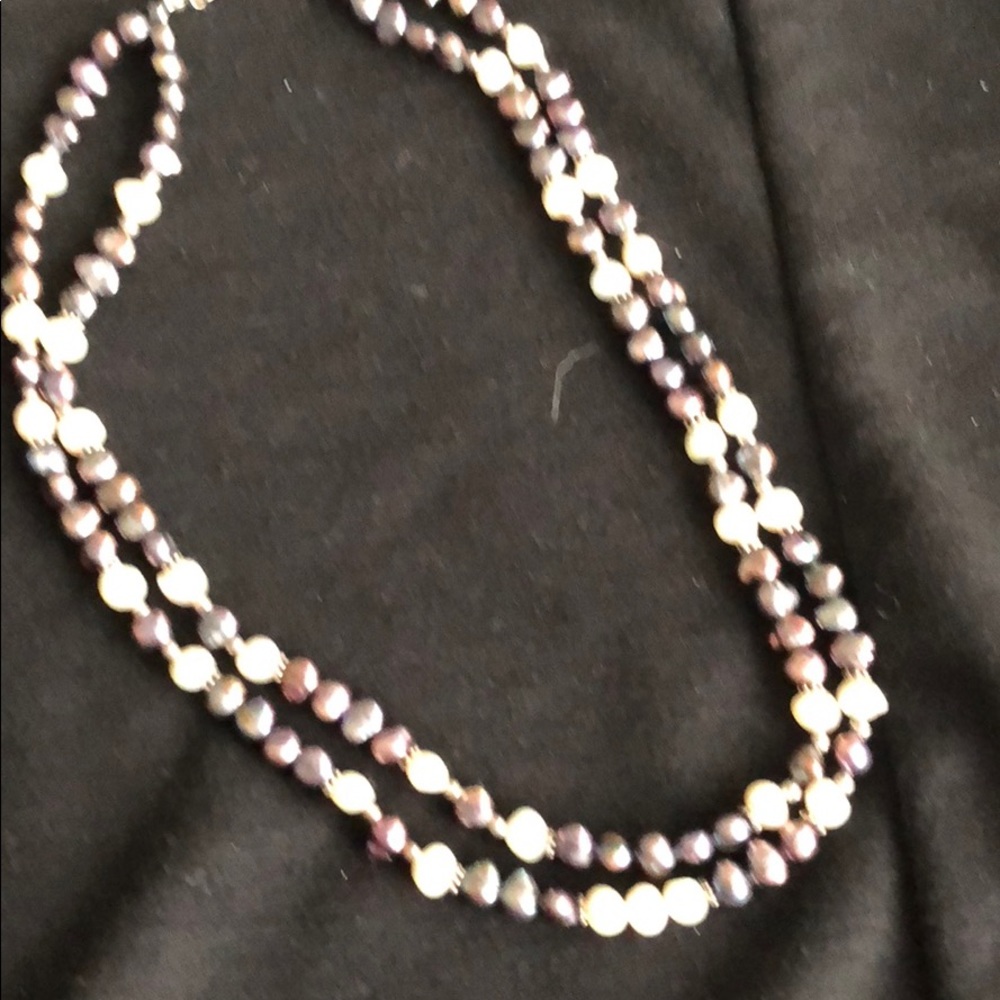 Double strand fresh water pearl necklace
